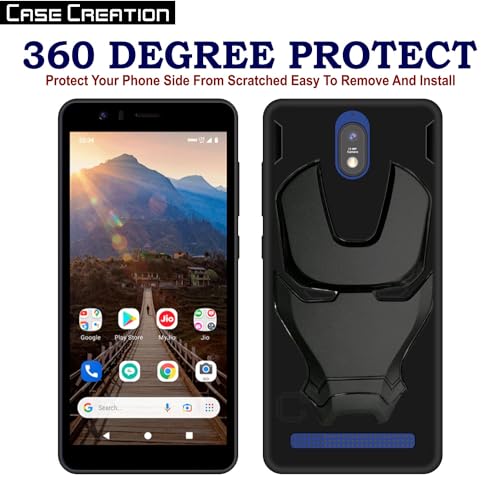 Image of COVERLY Official 3D Touch Feel Trending Avengers Logo Mask Soft Rugged Grip Silicone Iron Man Super Power Cartoon Movie Engraved Silicone Matte Back Cover for Jio Phone Next (2019) -HD Black Avenger