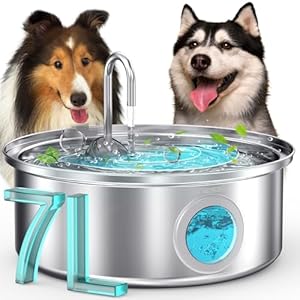oneisall 7L Edelstahl Trinkbrunnen für Hunde