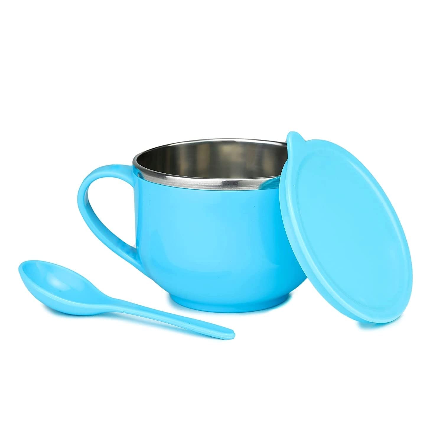 Soup and Noodle Bowl with Airtight Lid, Handle and Spoon Holder, Stainless Steel 1