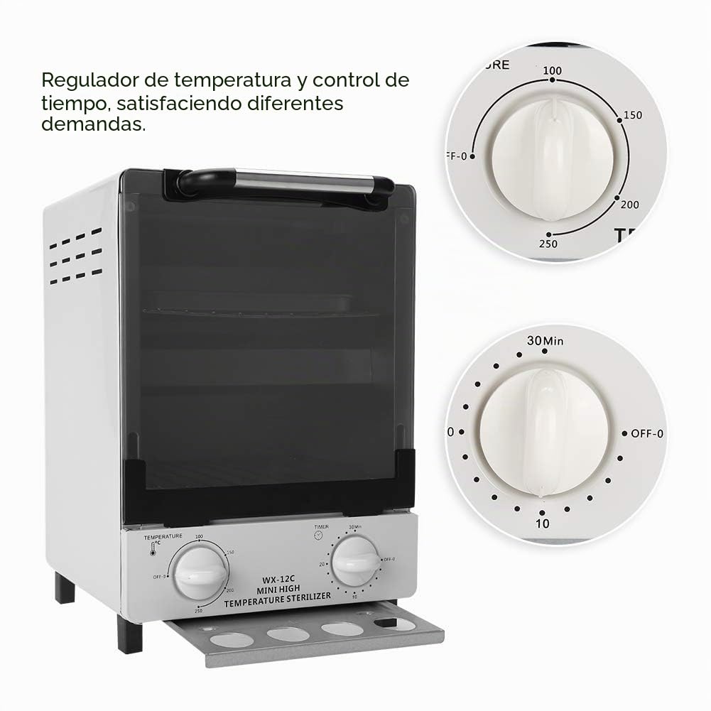Esterilizador de Aire Caliente, Esterilizador de Aire Caliente de 12 L, Esterilización a Alta Temperatura, Esterilizador Autoclave de Vapor para Instrumentos, Cosméticos,