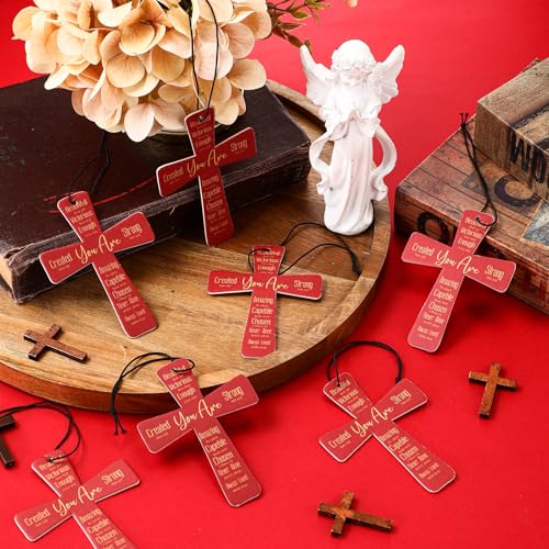 Image of Fumete 24 Pcs Christian Gifts for Women Cross Car Air Fresheners Bulk You Are Air Freshener Religious Fresh Scented Hanging Ornaments Gifts for Women Baptism Church Sunday School