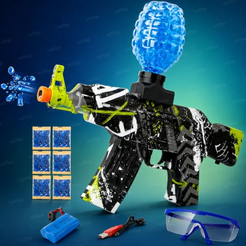 Image of Zest 4 Toyz Shooting Gun for Kids Toy Gun with Water-Absorbing Bullets | 3000 Water Gel Ball Gun Toy with Goggle Rechargeable Battery USB Charger and Bullet Bottle |Gift for Boys and Girls (Green)