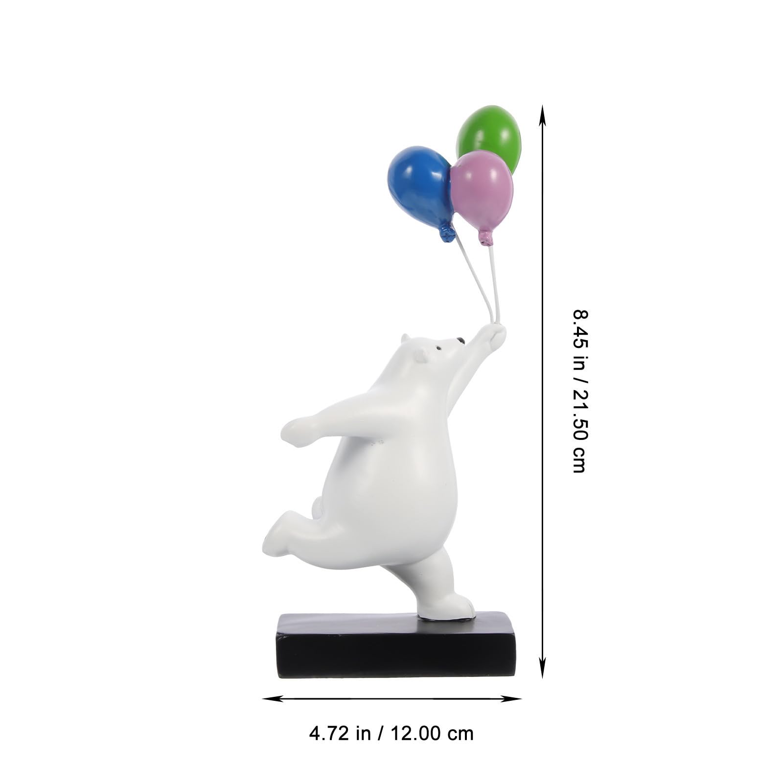 ibasenice Scultura Orso Palloncino in Resina Decorazione per Casa e Camera da Letto, Adorno da Scrivania Design Cartone Animato e Aspetto Vivace