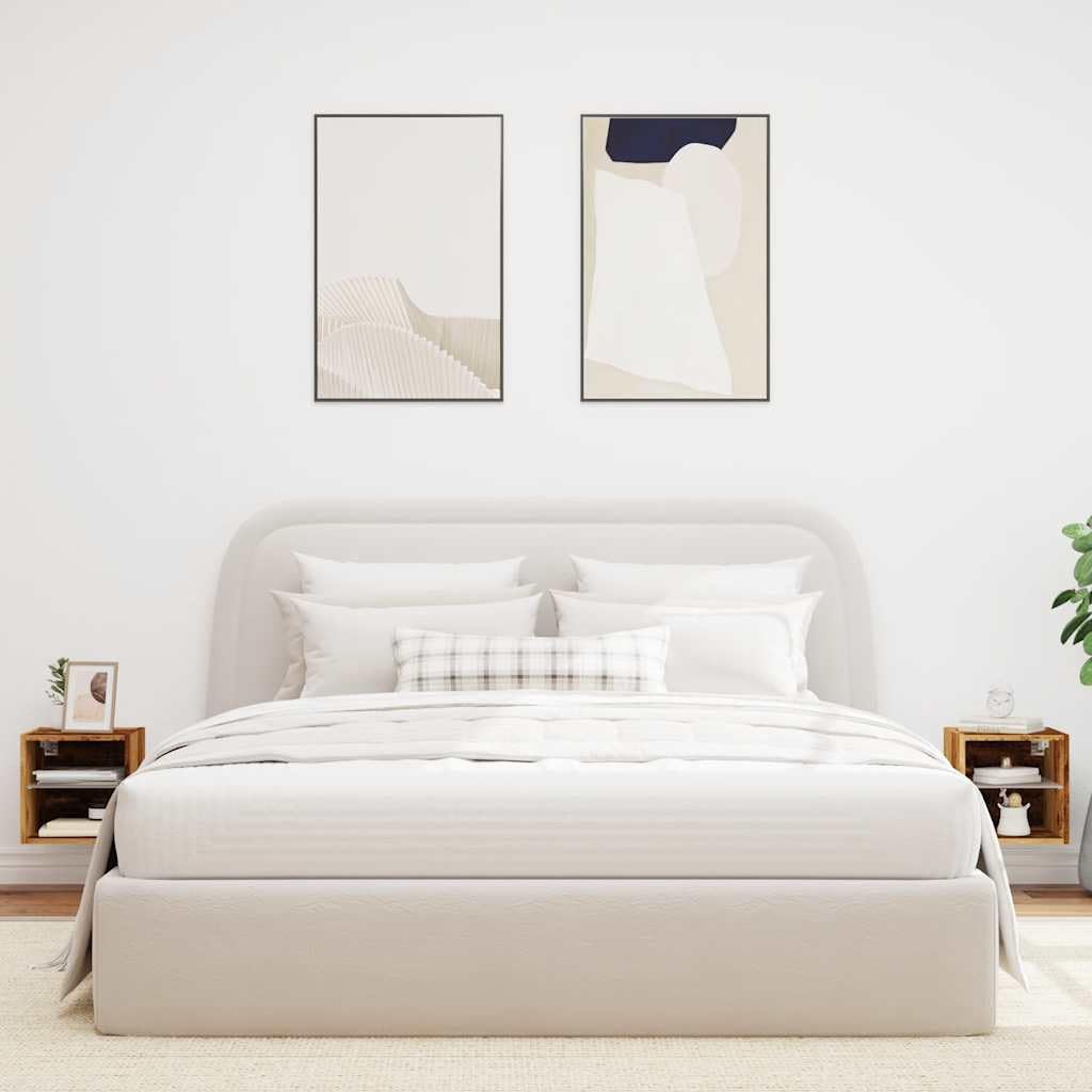 Set di 2 armadi da parete con illuminazione LED RGB, effetto legno antico, 30 x 28,5 x 30 cm, sospesi per soggiorno, camera da letto, centro intrattenimento