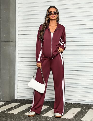 Totatuit Womens 2 pieces Sweatsuit Sets Zip Up Sweatshirts and Sweatpants Tracksuit Lounge Set Travel Outfits with Pocktes2