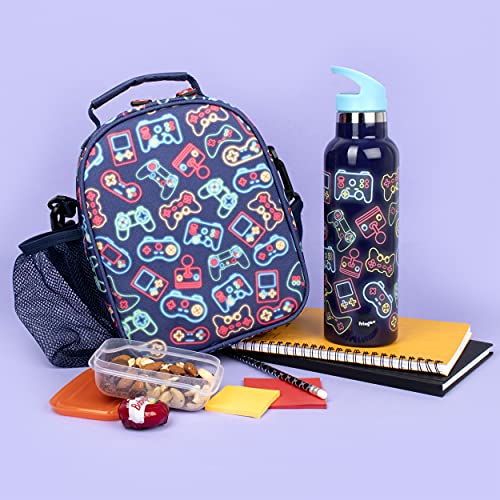 Fringoo Neon Gamer Geïsoleerde Roestvrijstalen Waterfles - 600 ml - Image 7