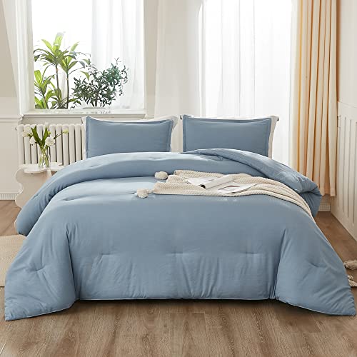 image for Litanika Oversized King Comforter Set Grayish Blue Super King Plus Siz