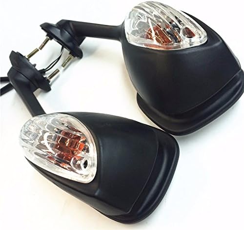 New OEM Aftermarket Mirrors for Suzuki GSXR600 750 2009 2010 2011 2012 GSXR1000 Black with Yellow LED light Turn Signals