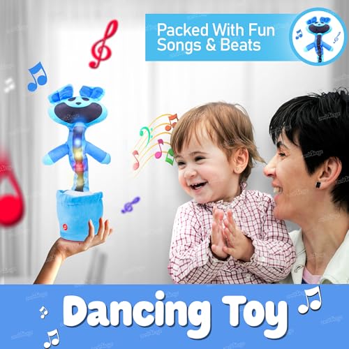Image of Zest 4 Toyz Musical Talking Bear Toy Dancing Cactus Music Game Toys Wriggle Singing & Repeats What You Say Funny Educational Sound Toys for Kids - Multicolor (Pack of 1)