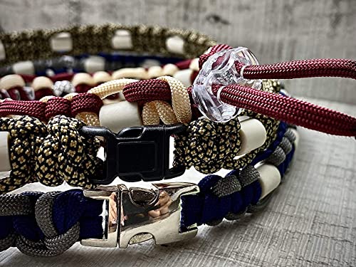 EM Keramik Halsband für Hunde, mit/ohne Name, 60 ver. Farben, Flechten, 100.000 Varianten, Pfötchen, Anker Beads, PetsGlamour