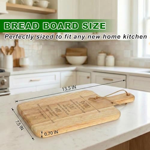 Tabla de cortar rectangular de madera con asa 24 cm miniatura 4