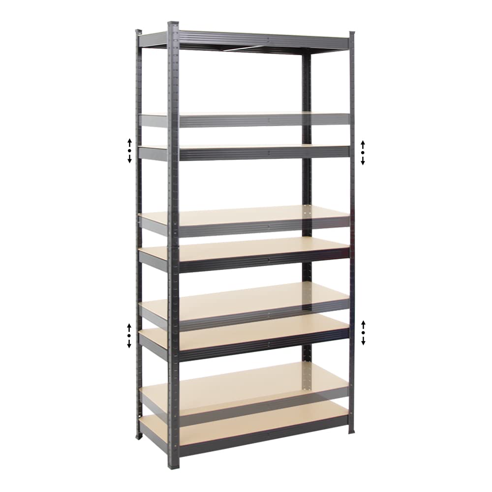 PROREGAL Mega Deal Schwerlastregal Ragnar 180x90x40 cm mit Fachlast 175kg Schwarz Garagenregal Kellerregal Werkstattregal Lagerregal Steckregal