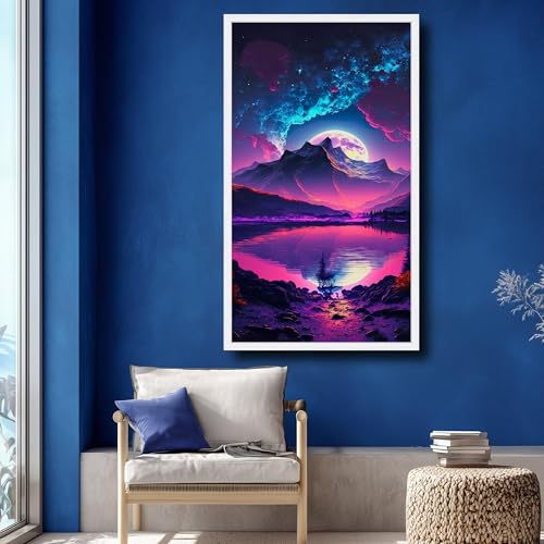 Toile montagne clair de lune pour habiller un mur vide - 4