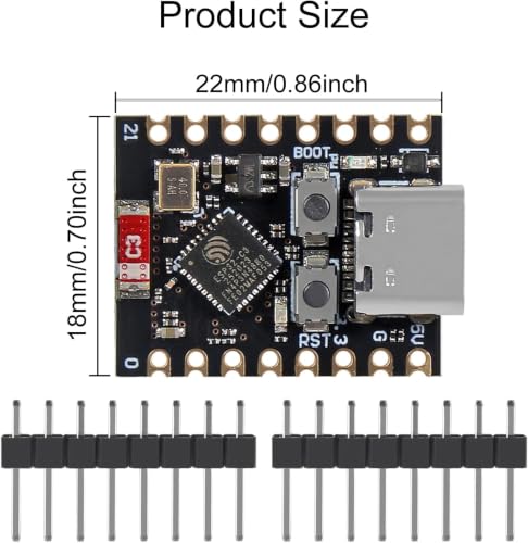 Image of ESP32-C3 Super Mini USB C-Type Development Board | Compact WiFi and Bluetooth Board | Ideal for IoT and Embedded Projects (Pre-Loaded with Tested Code)(Pack of 2)
