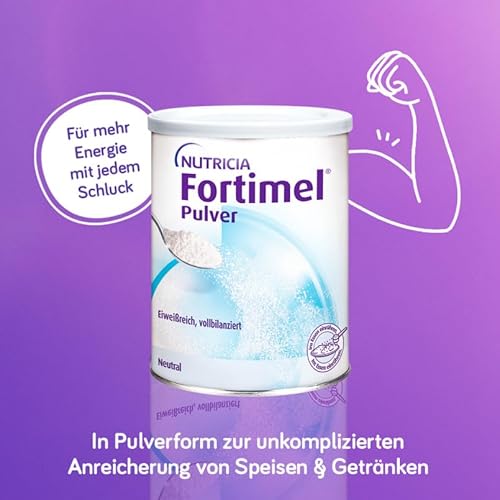 Nutricia Fortimel Pulver Neutral I Bei erhöhtem Energie und Eiweißbedarf I Trinknahrung in Pulverform zum Anrühren als Getränk oder zum Anreichern von Speisen I10g Protein, 200 kcal pro Portion I670gr