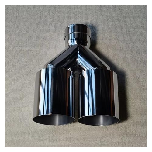 Punta de silenciador doble con borde plano en acero inoxidable de 63mm a 101mm