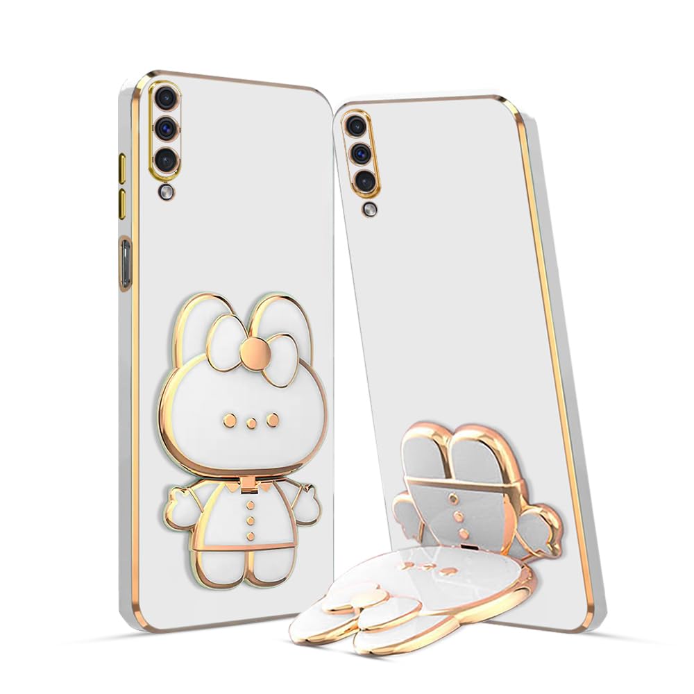KARWAN Silicone ? 3D Cat Back Case And Cover With Stand Compatible For Samsung Galaxy A50| Stand And Mirror | Camera Protection | Electroplated | Folding Stand - White (B0CCL6WX17) Amazon Price History, Amazon Price Tracker