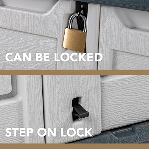 Devoko DV23D4WGY Resin Outdoor Storage Shed 34 Cu Ft Horizontal Outdoor Storage Cabinet Waterproof Patio Tools Storage Box thumb #3