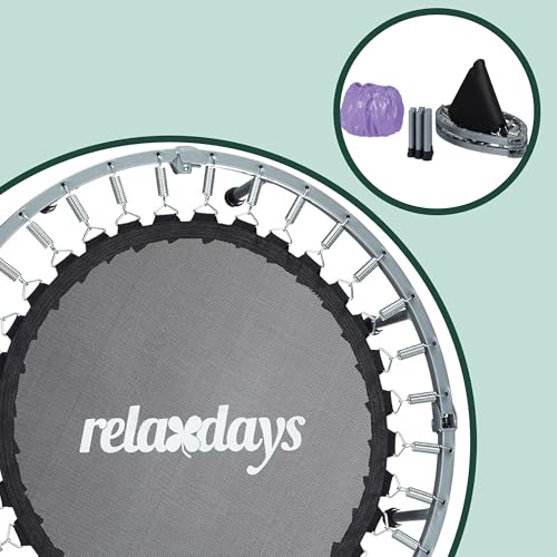 Relaxdays fitness trampoline, opvouwbaar, 95 cm, tot 100 kg, mini, indoor, paars - Afbeelding 6