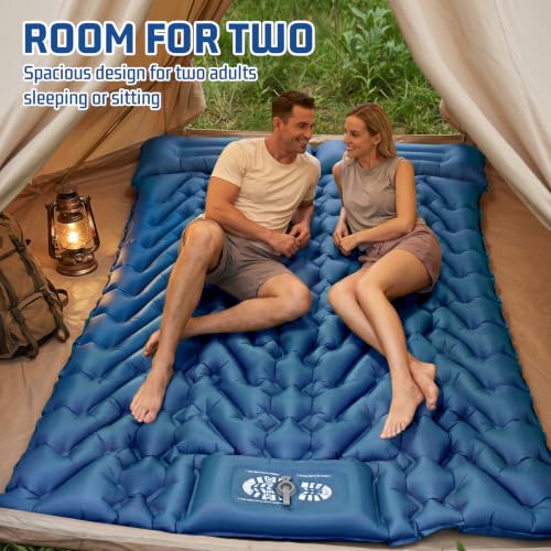 Image of Double Sleeping Pad for Camping, 2 Person Air Mattress