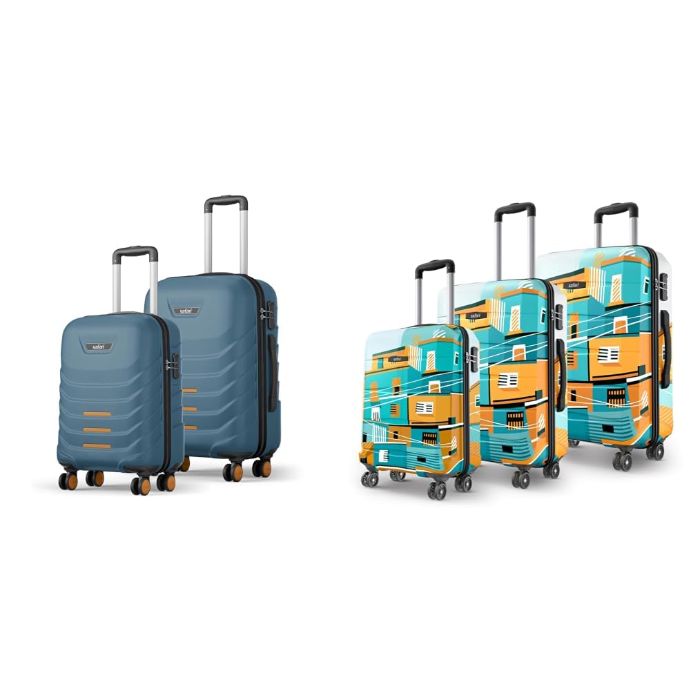 safari Crescent 8 Wheels Set of 2, Cabin & Check-in Trolley Bags Hard Case Polycarbonate 360 + Oasis 55, 65 & 77 Cms Polycarbonate Trolley Bag, Printed Cabin 8 Wheels Spinner Travelling Hard-picture-34