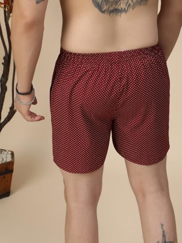 Image of Urban Scottish Men's Pack of 2 Cotton Printed Boxers with Side Pockets