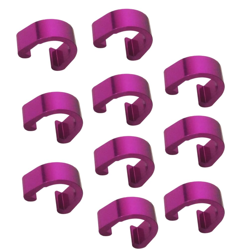 Pirhosigma Purple 10 PCs Bike C-Clips Clamps Metal U-Clips Buckle Brake Cable derailleur Shifter Cable Guides Gear Cable Housing Hose Aluminum Alloy MTB BMX Mountain Bicycles