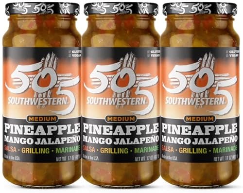 505 Southwestern Pineapple Mango Jalapeno Salsa and Grilling Sauce, Medium (3-17oz Value Pack)