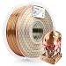 AMOLEN PLA 3D Printer Filament, 1.75mm, Multicolor Silk Metal Rainbow 1 kg Spool, Includes Sample Glow in The Dark Filament