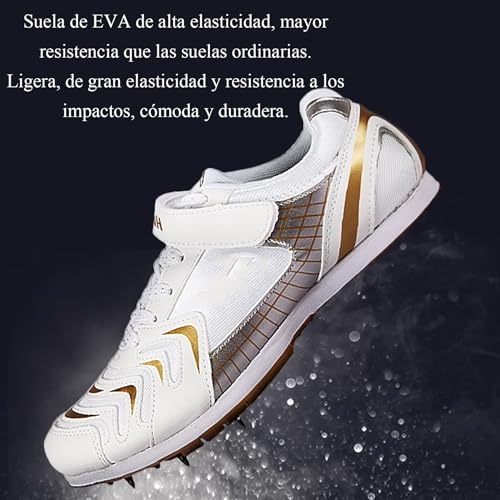 Leichtathletik Spikes Carbon Platte Leichtathletik Sprint Spikes Sneaker Professional High Springback Dash Race Training Sportschuhe(beige,10/43)