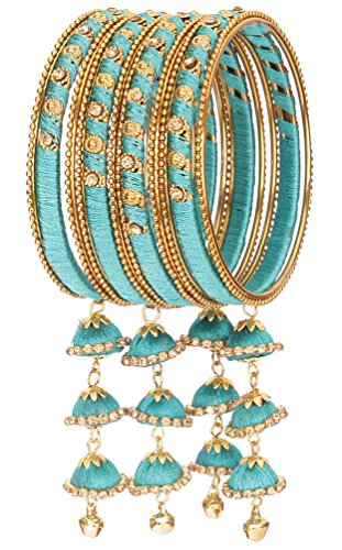 Image of NMII Get your traditions Valentine Gift for Girls & Women Silk Thread Bangle Set With Zircon For Womne & Girls