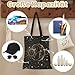 Yoljun Tote Bag Schwarz Stern Mond Motiv, Canvas Stofftasche Damen, Baumwolltasche Beutel, Geschenke Tasche Geschenk für Arbeit Reisen