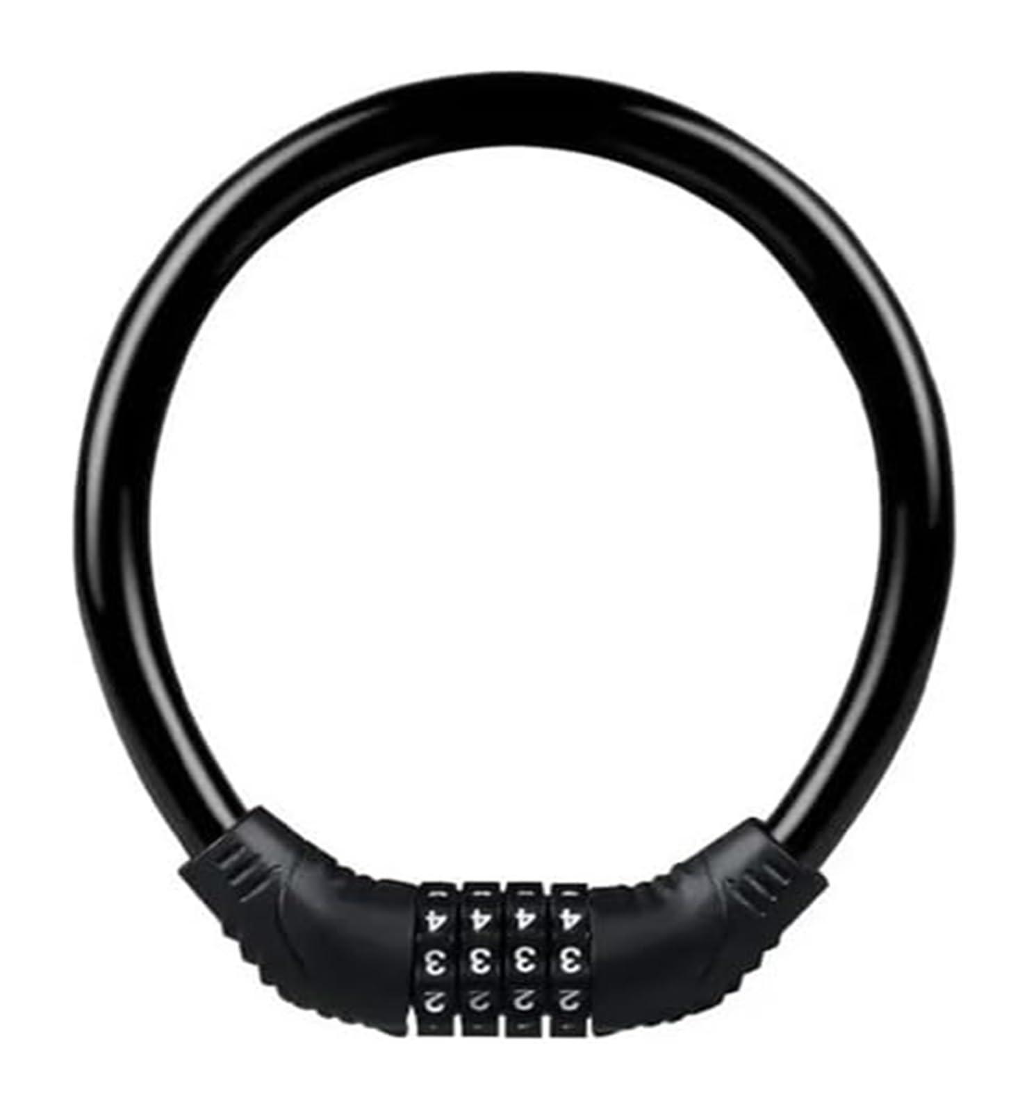 Giveduno Black Bicycle Lock, 4-Digit Combination Bike Lock Weather 5Mm Cable 10.5X11.5cm
