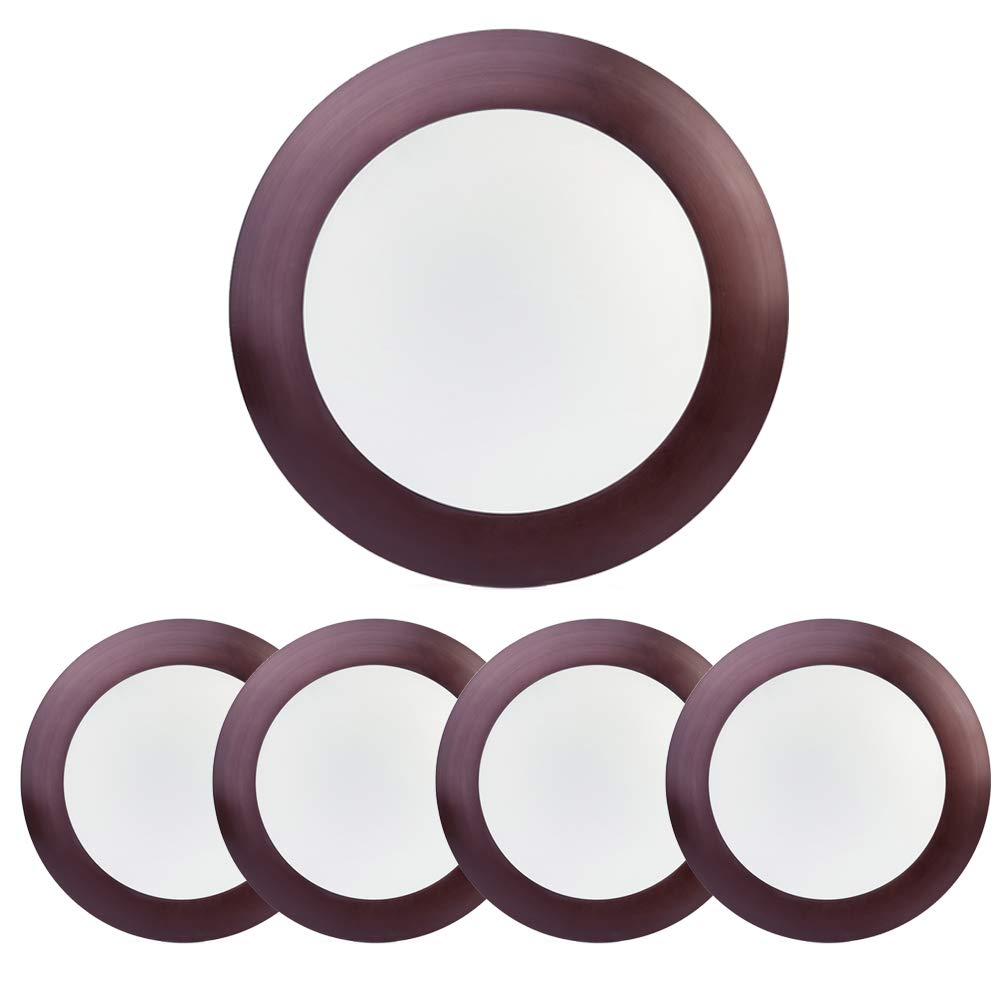 ECOELER 4Pack 6inch Dimmable LED Disk Light Flush Mount Ceiling Fixture for Home Improved, Aluminum Baffle Trim, Bronze Color, 15W, 1050lm, 5000K Daylight