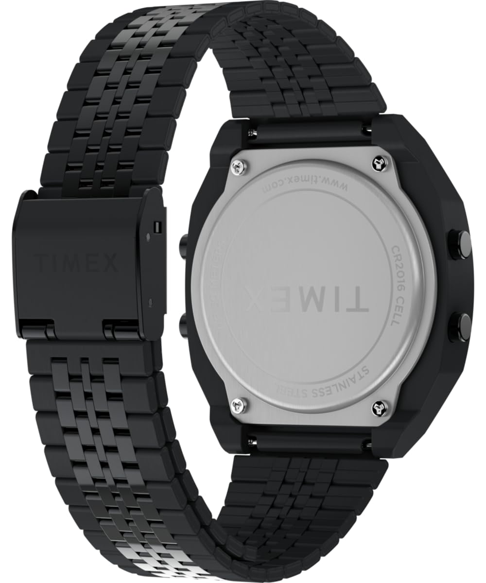 Timex TW2W91600 Timex 80, Orologio da uomo da 36 mm, con cinturino in acciaio inox nero, quadrante digitale e cassa in acciaio inox