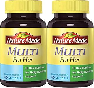 Nature Made Multi for Her, 23 Essential Vitamins & Minerals 60 Softgels (Pack of 2)