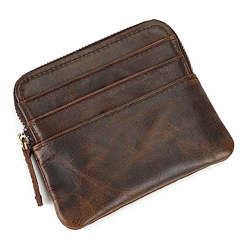 1 Pcs Leather Zipper Coin Purse Wallet With Three Card Slots,Coin Organizer,Change Holder,Card Case, Mini Slim Leather Zipper Storage Bag for Men & Women4