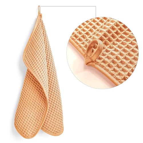 Image of POLYTE 430 GSM Microfiber Lint Free Washcloth Face Towel, 13 x 13 in, 4 Pack (Waffle Weave)