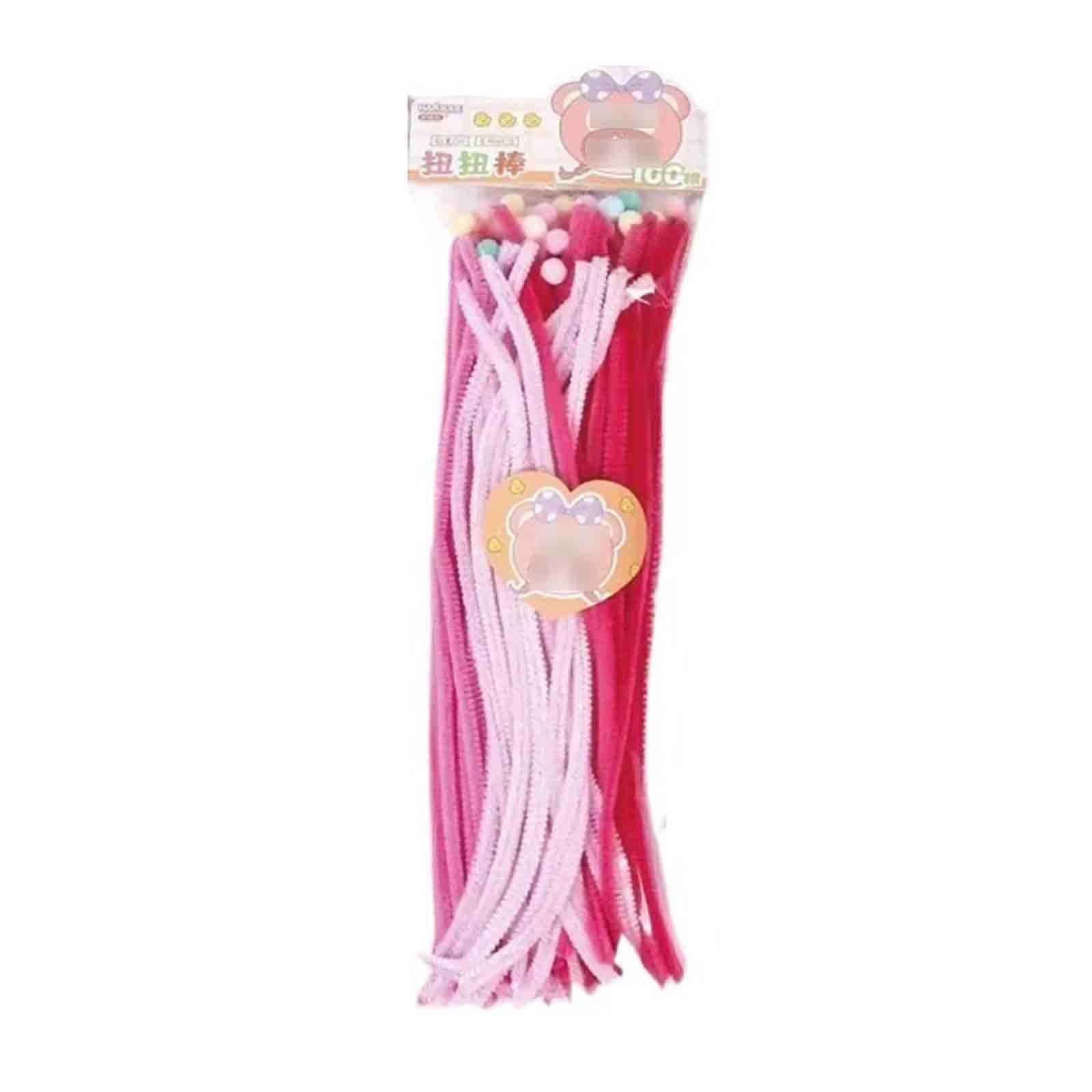 Pfeifenreiniger für Bastelarbeiten, Mehrfarbiges Chenille-Stielpaket for Basteln(Gradient Pink-1500pcs)