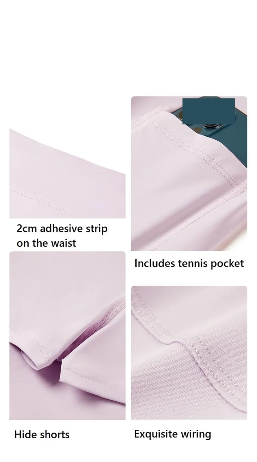 Falda de Tenis Cintura Alta Nailon Spandex for Mujer