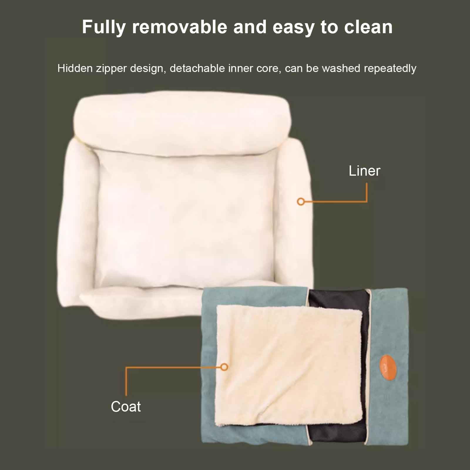 Cuccia Cane Interno, Cuccia Cane Soffice, Letto per Gatti con Fondo Antiscivolo, Copertura Sfoderabile per Lavaggio, per Animale Domestico Piccola Media,M