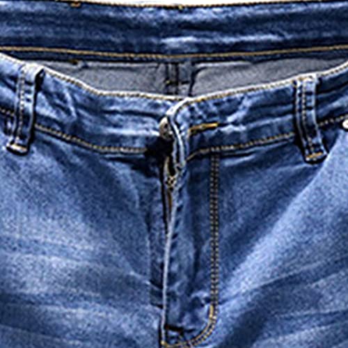 Men's Slim Fit Stretch Jeans Classic Solid Color Tapered Leg Denim Pants Retro Washed Distressed Comfort Jean3