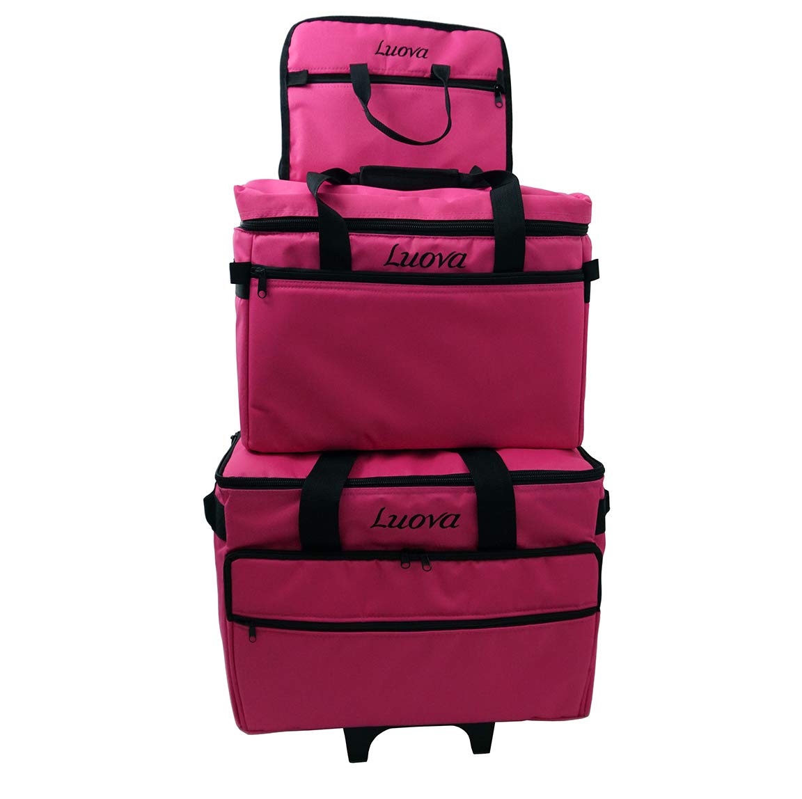 Buy Luova 19" 3 Piece Rolling Sewing Machine Trolley Set in Pink Online
