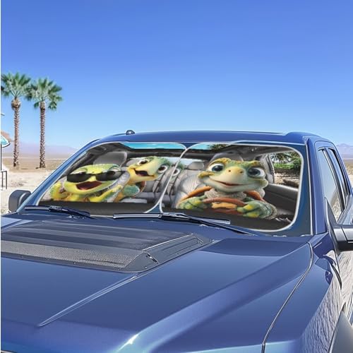 Image of Turtle Car Sun Shade Windshield Foldable Removable Automotive Accessories Auto Interior Protector Reflect UV Sun and Heat and Protect Your Car