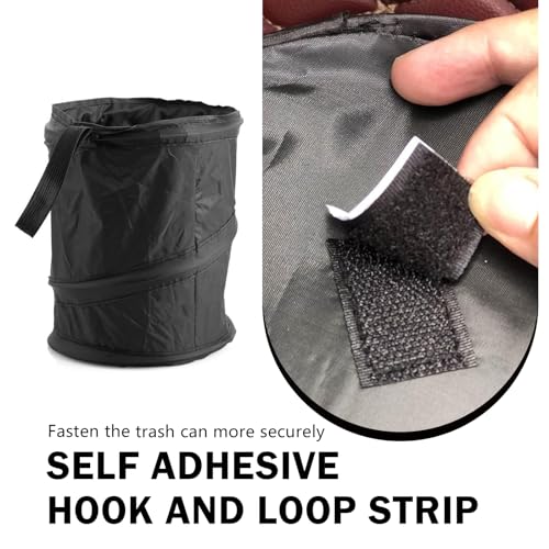 Image of Shakas Car Trash Can, Pop-up Collapsible Car Trash Bin, Waterproof Hanging Car Trash Bag, Portable Foldable Multifunctional Accessories Car Trash Bin (Black)