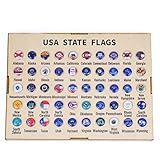HYPERI 50 US States Push Pins: Travel & Office Thumb Tacks, States Flag, Office Gifts for Coworkers, Men, Women, Valentine's Day Gifts For Teacher