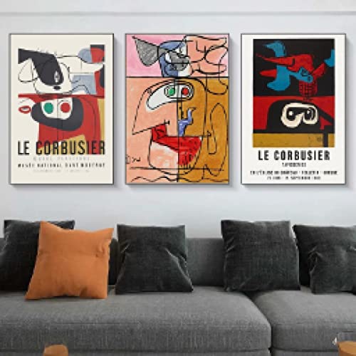 Toile murale sans cadre 50x70 cm avec impression exposition vintage abstraite de haute qualité