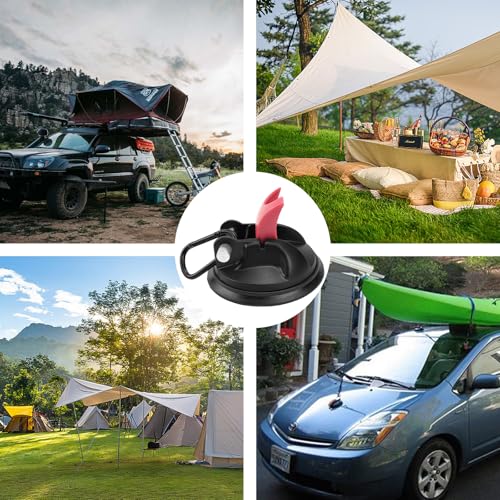 TYBYBB Saugnapf Haken 4 Stück Saugnapf Camping Set, Saughaken Extra Stark, Saugnapf Anker, Tragfähigkeit von 35 KG, für Camping, Wohnwagen, Vorzelte, Camping, Wohnmobil, Fliesen, Autos, Glas