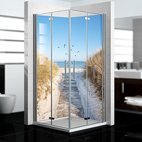 Dedeco 2x Premium Bad Duschrückwand mit Motiv: Nordsee V1, 90x200cm,...