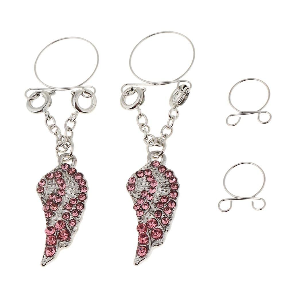 MYADDICTION 2 Pairs Crystal Feather Nipple Metal Ring Non Pierced Clip On Adjustable Jewelry & Watches | Fashion Jewelry | Body Jewelry | Body Piercing Jewelry (B0BGSNLN52) Amazon Price History, Amazon Price Tracker